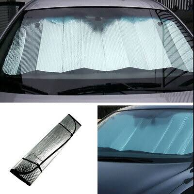 Foldable reflective windshield sunshade for car with heat and UV protection