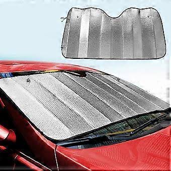 Close-up of double-layer reflective sunshade material blocking heat