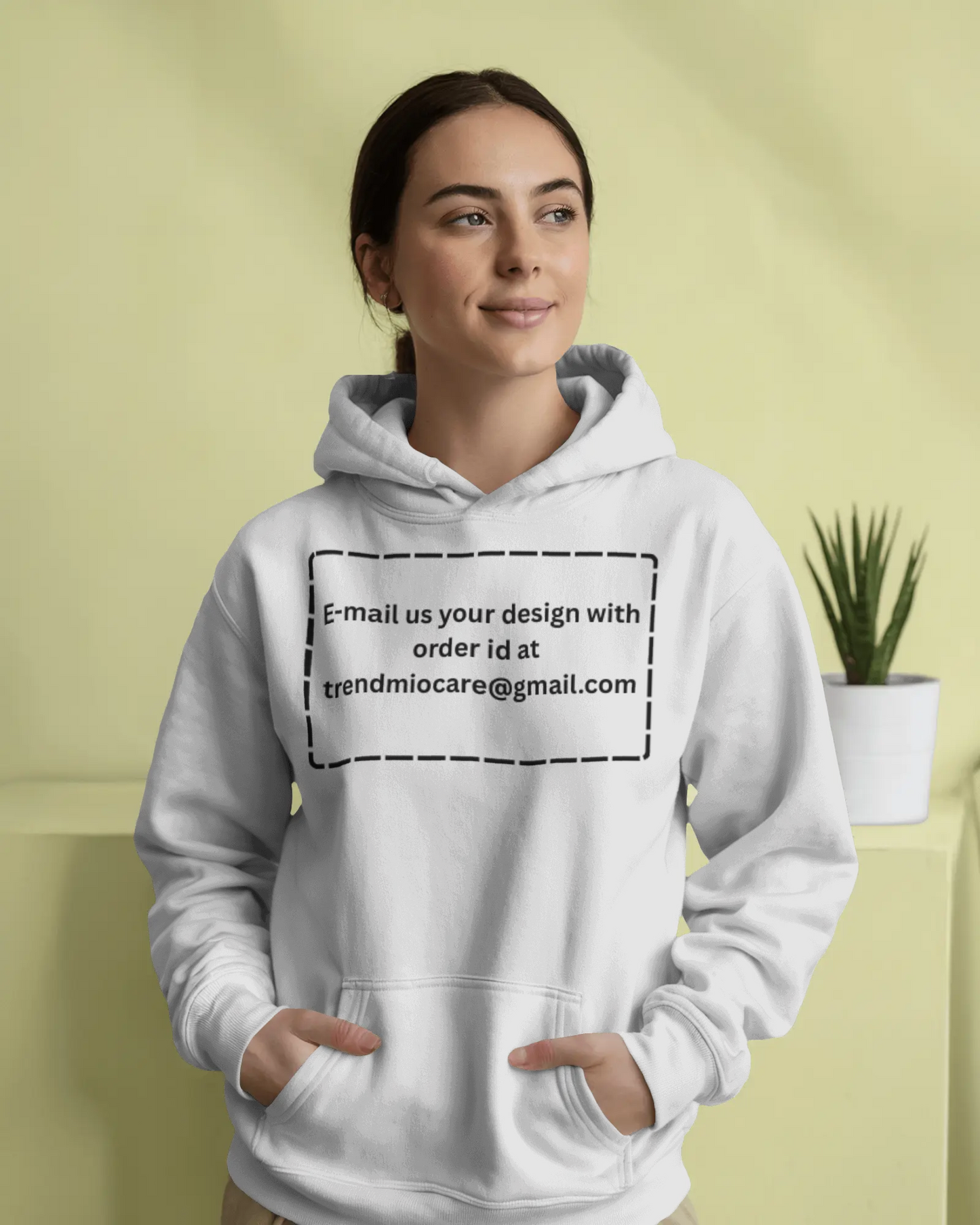 Customized non-zipper hoodie in solid color with personalized custom print option