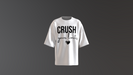 Men’s Crush white oversized t‑shirt with bold graphic print and relaxed fit