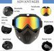 Motorcycle face mask with multicolor reflective lens goggles, ABS shell and adjustable silicone strap