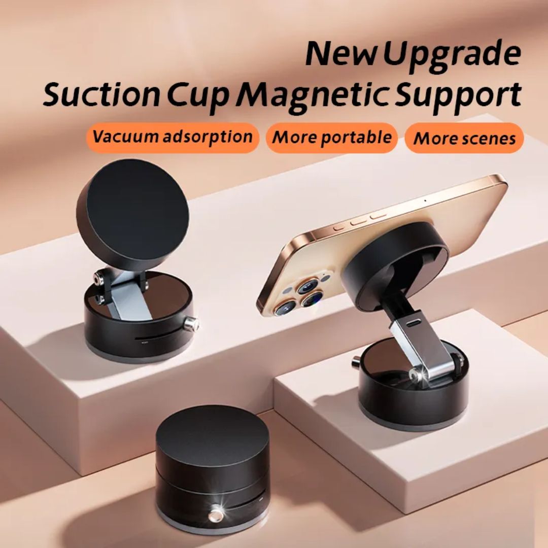 User live-streaming with magnetic 360° tracking phone stand