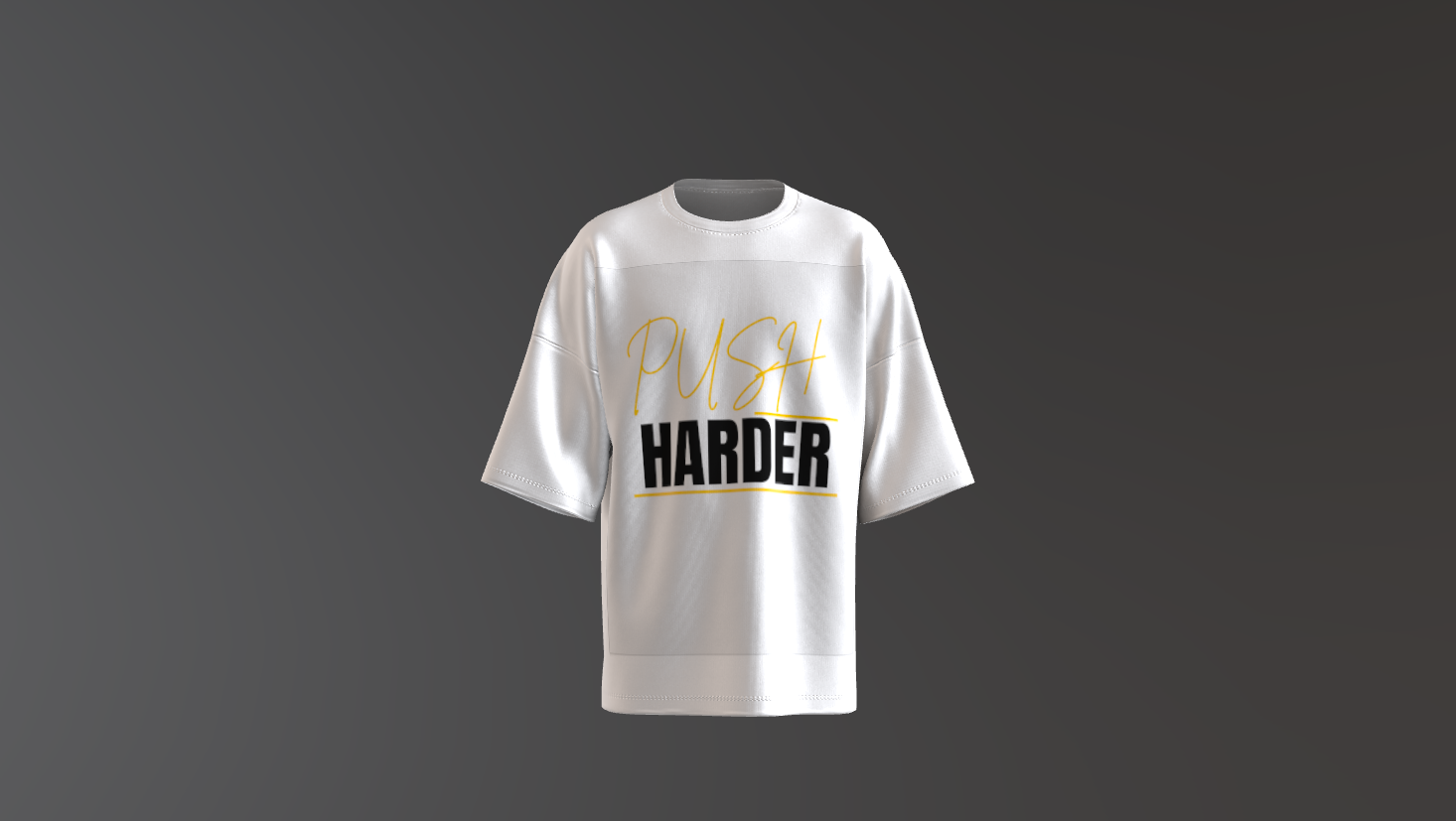 Men’s push harder oversized t‑shirt with motivational graphic print and relaxed fit