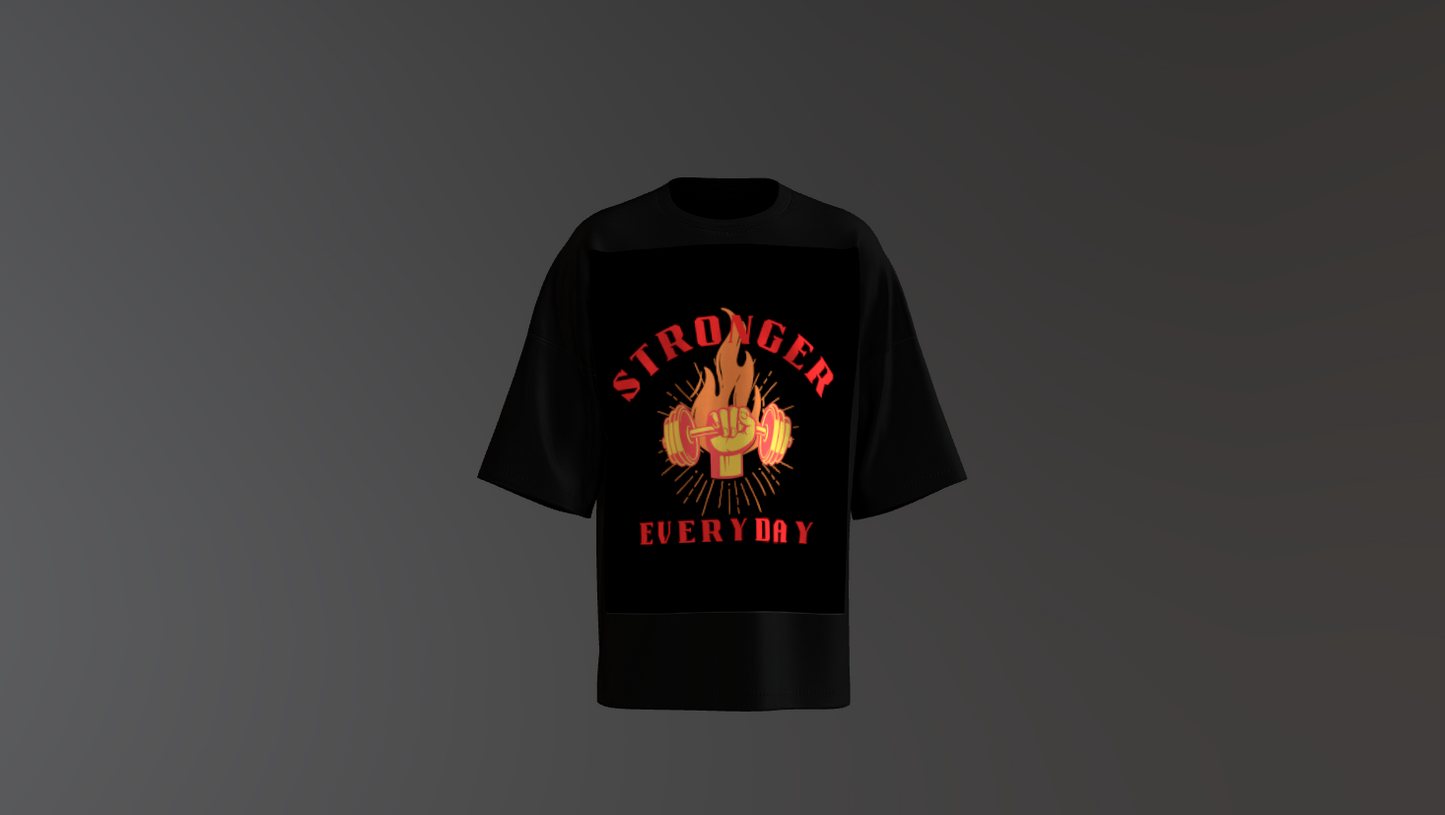 Men’s Strong oversized t‑shirt with bold athletic graphic print and relaxed fit