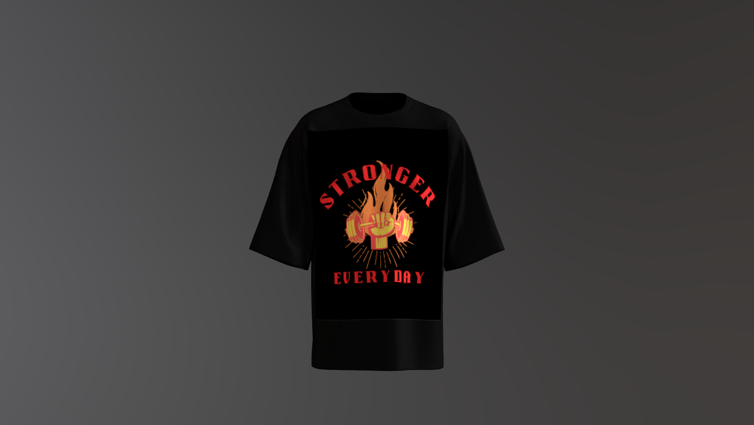 Men’s Strong oversized t‑shirt with bold athletic graphic print and relaxed fit