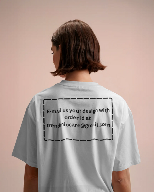 Back view of personalized oversized T‑Shirt in cotton relax fit