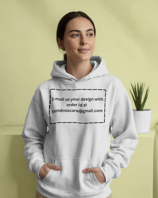 Customized non-zipper hoodie in solid color with personalized custom print option